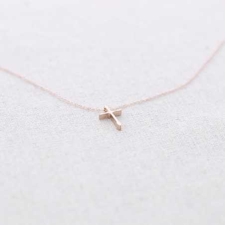 STEEL CROSS PENDANT SHORT NECKLACE