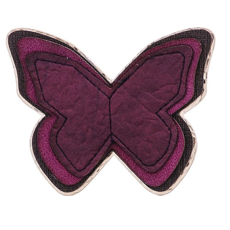 BROCHE MARIPOSA METAL IMITACIÓN CUERO