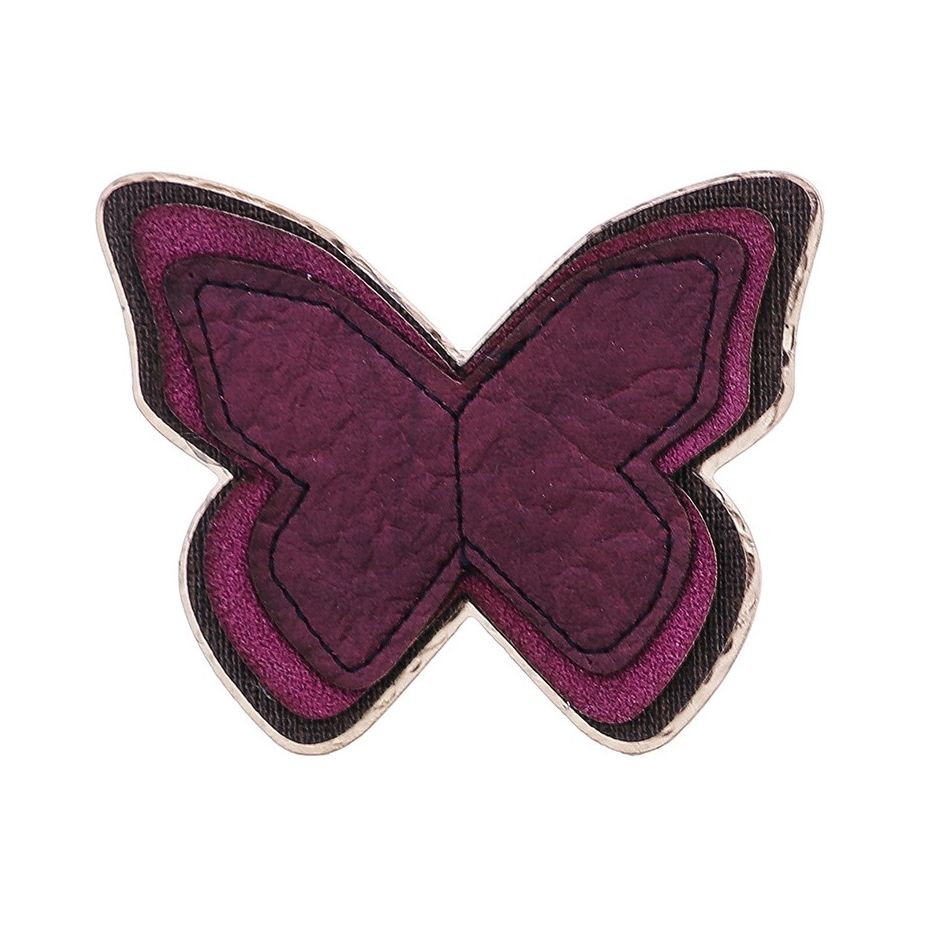 BROCHE MARIPOSA METAL IMITACIÓN CUERO
