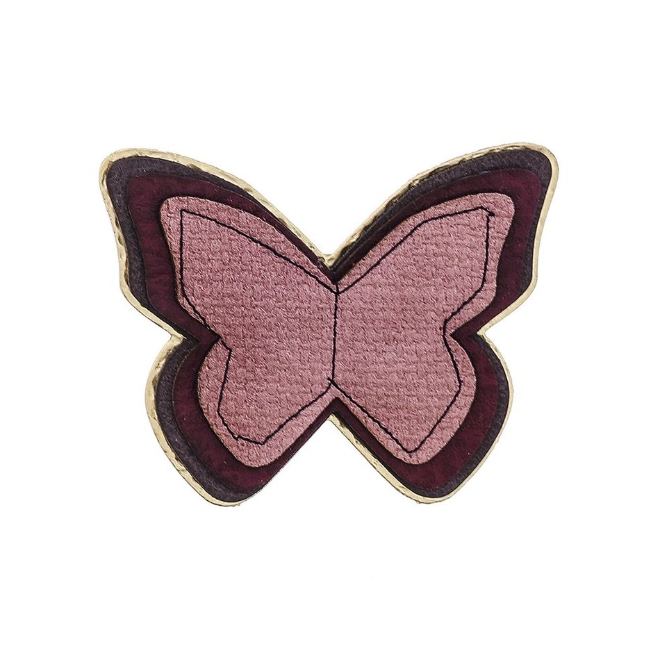 IMITATION LEATHER METAL BUTTERFLY BROOCH