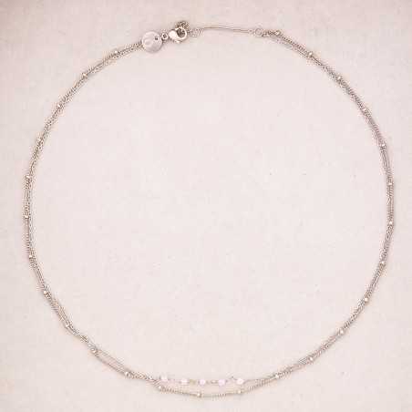 STONE CHAIN STEEL SHORT NECKLACE