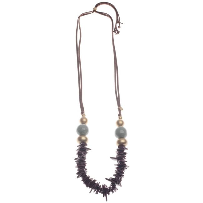 COLLAR LARGO CUENTAS RESINA COCO COLOR