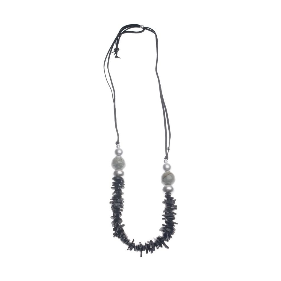 COLLAR LARGO CUENTAS RESINA COCO COLOR