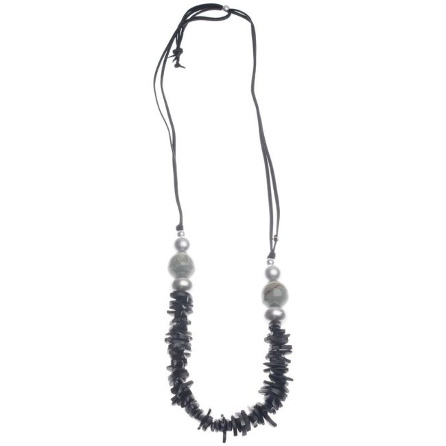 COLLAR LARGO CUENTAS RESINA COCO COLOR