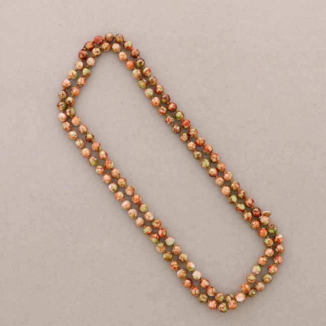 LONG NECKLACE PRINTED BALLS KNOTS 1.2M*8MM