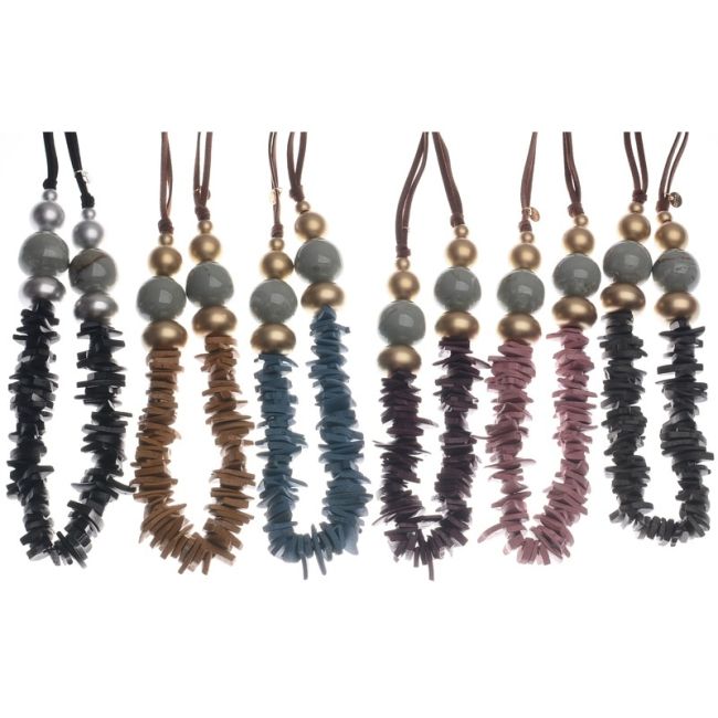 COLOR COCO RESIN BEADS LONG NECKLACE