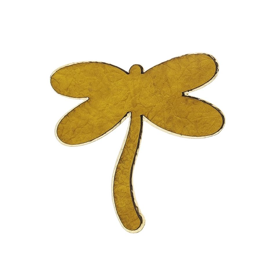 IMITATION LEATHER METAL DRAGONFLY BROOCH