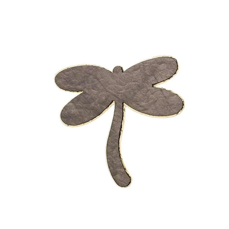BROCHE LIBÉLULA METAL IMITACIÓN CUERO