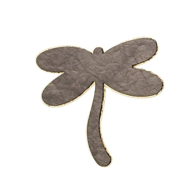 BROCHE LIBÉLULA METAL IMITACIÓN CUERO