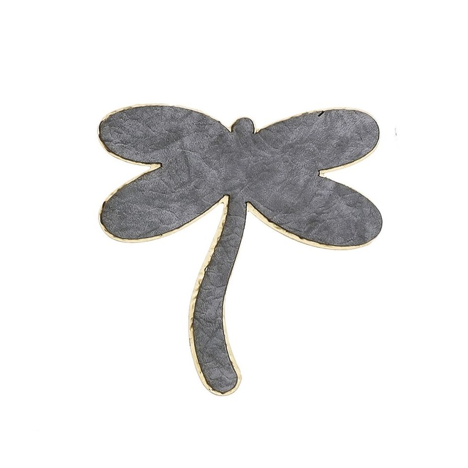 BROCHE LIBÉLULA METAL IMITACIÓN CUERO