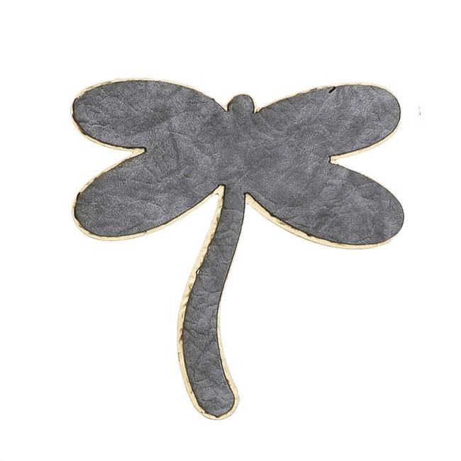 BROCHE LIBÉLULA METAL IMITACIÓN CUERO