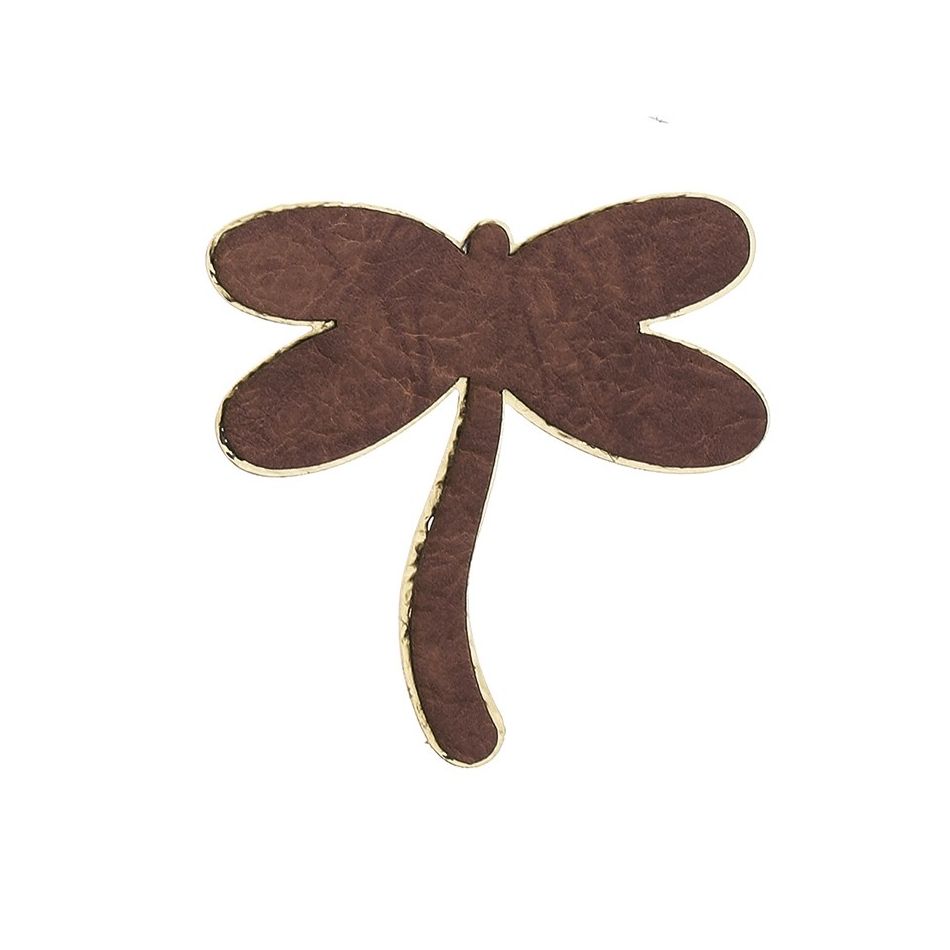 BROCHE LIBÉLULA METAL IMITACIÓN CUERO