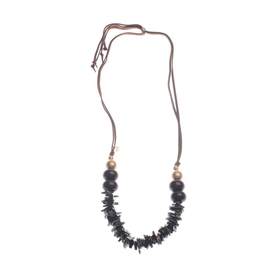 COCONUT RESIN BEADS LONG NECKLACE