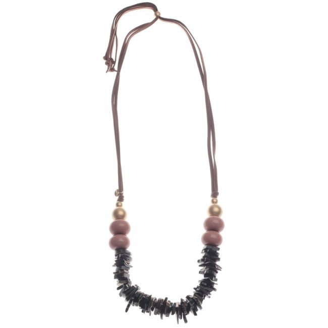 COCONUT RESIN BEADS LONG NECKLACE