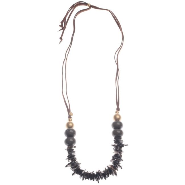 COCONUT RESIN BEADS LONG NECKLACE