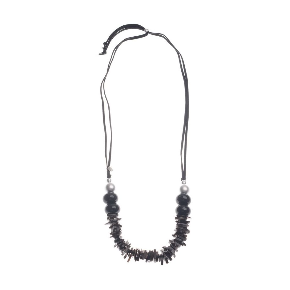 COCONUT RESIN BEADS LONG NECKLACE