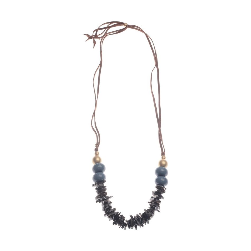 COCONUT RESIN BEADS LONG NECKLACE
