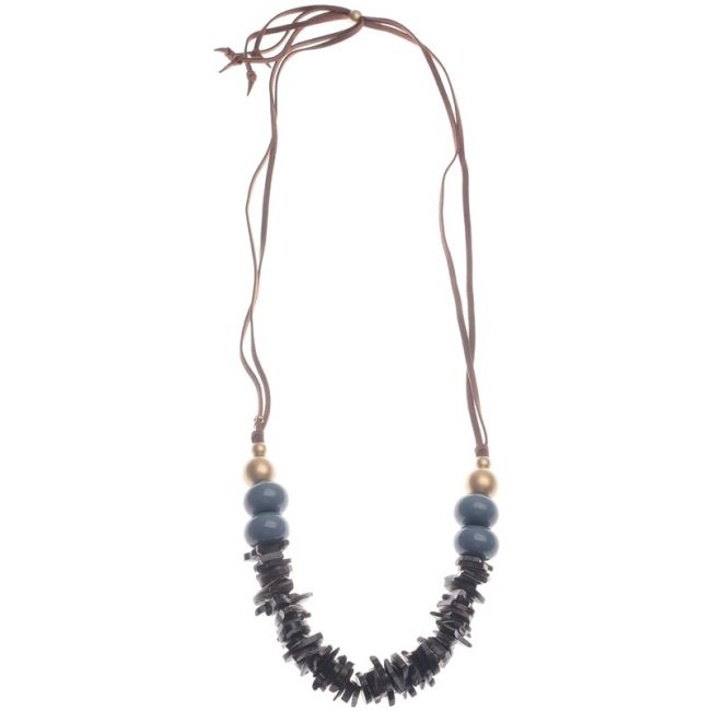COCONUT RESIN BEADS LONG NECKLACE