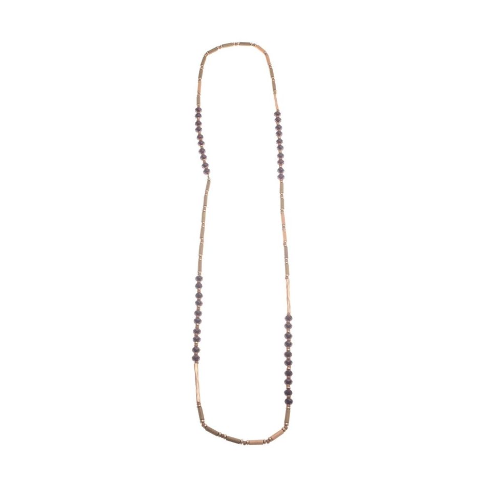LONG NECKLACE WOOD RESIN BEADS
