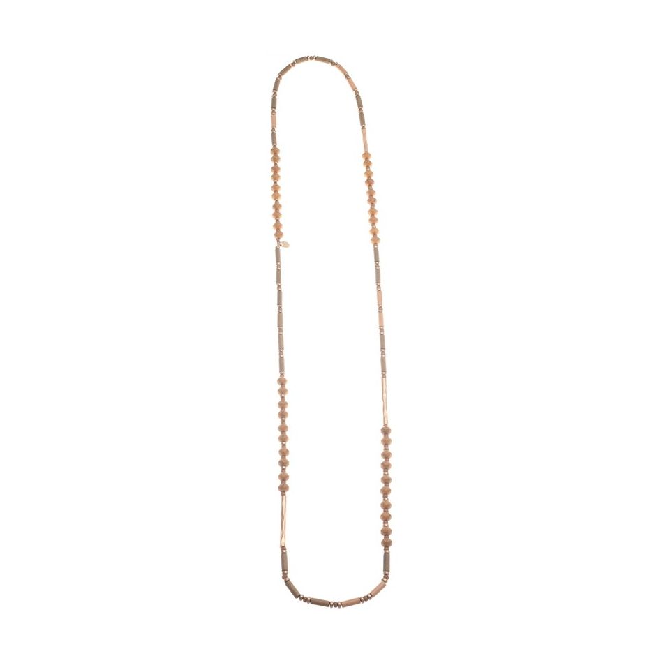COLLAR LARGO CUENTAS RESINA MADERA
