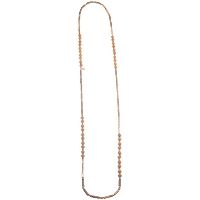 LONG NECKLACE WOOD RESIN BEADS