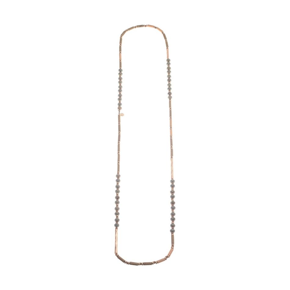 LONG NECKLACE WOOD RESIN BEADS