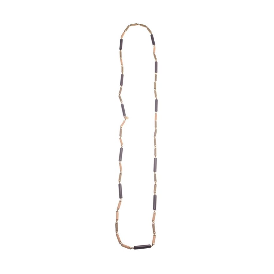 LONG NECKLACE WOOD RESIN BEADS