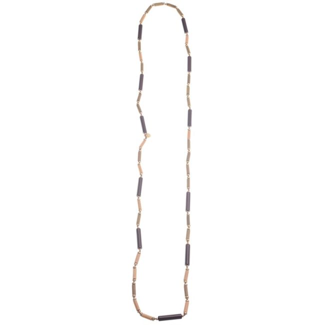 LONG NECKLACE WOOD RESIN BEADS