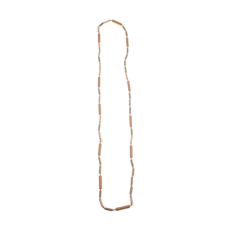 LONG NECKLACE WOOD RESIN BEADS