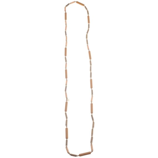 LONG NECKLACE WOOD RESIN BEADS