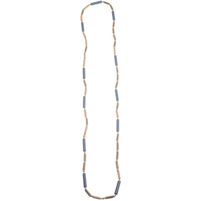 LONG NECKLACE WOOD RESIN BEADS