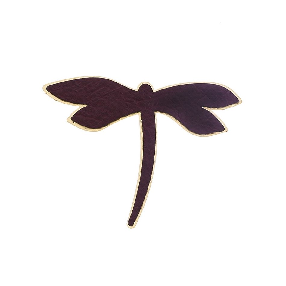 BROCHE LIBÉLULA METAL IMITACIÓN CUERO