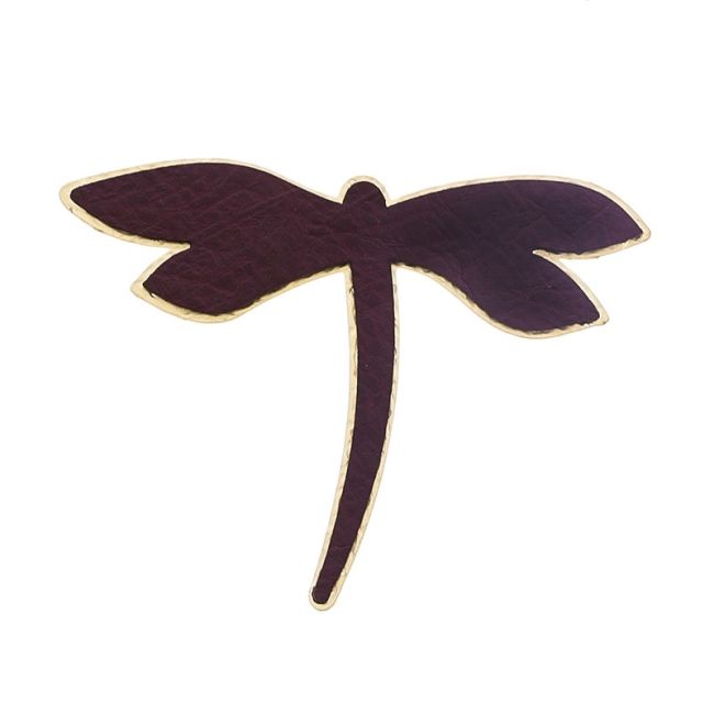 IMITATION LEATHER METAL DRAGONFLY BROOCH