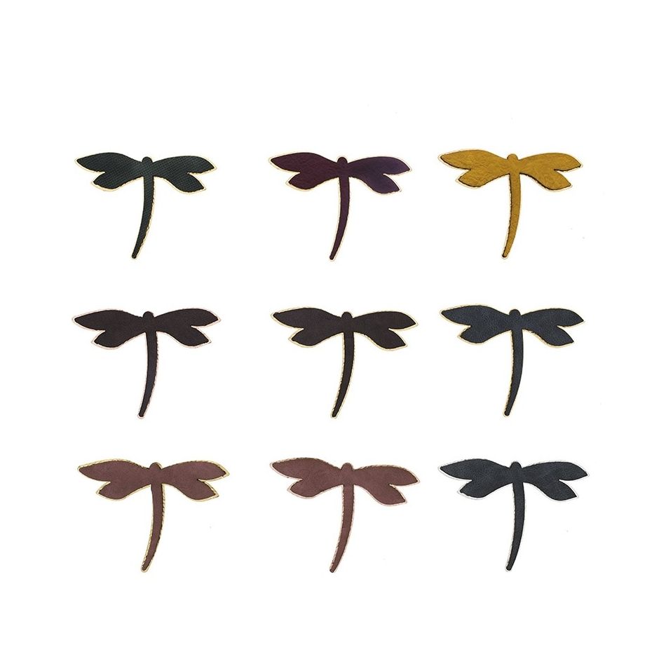 IMITATION LEATHER METAL DRAGONFLY BROOCH