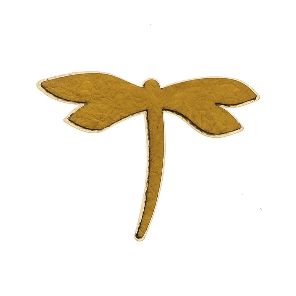 BROCHE LIBÉLULA METAL IMITACIÓN CUERO