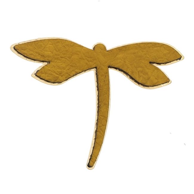 BROCHE LIBÉLULA METAL IMITACIÓN CUERO