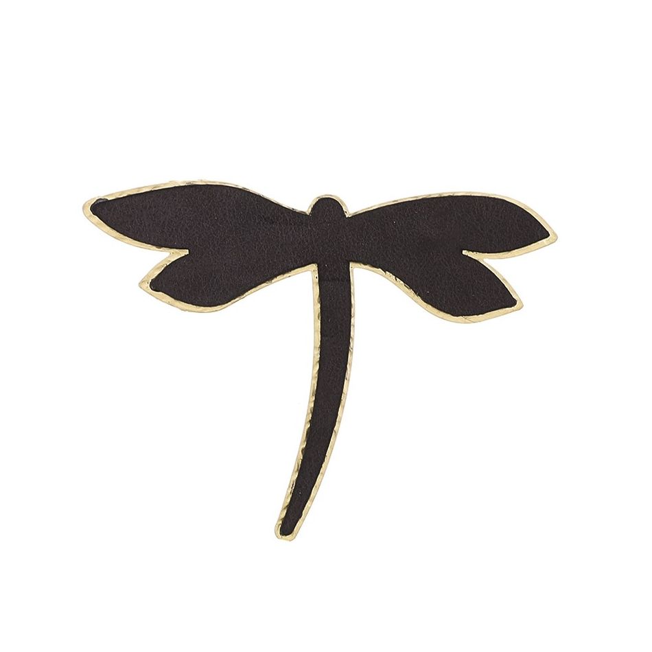 BROCHE LIBÉLULA METAL IMITACIÓN CUERO