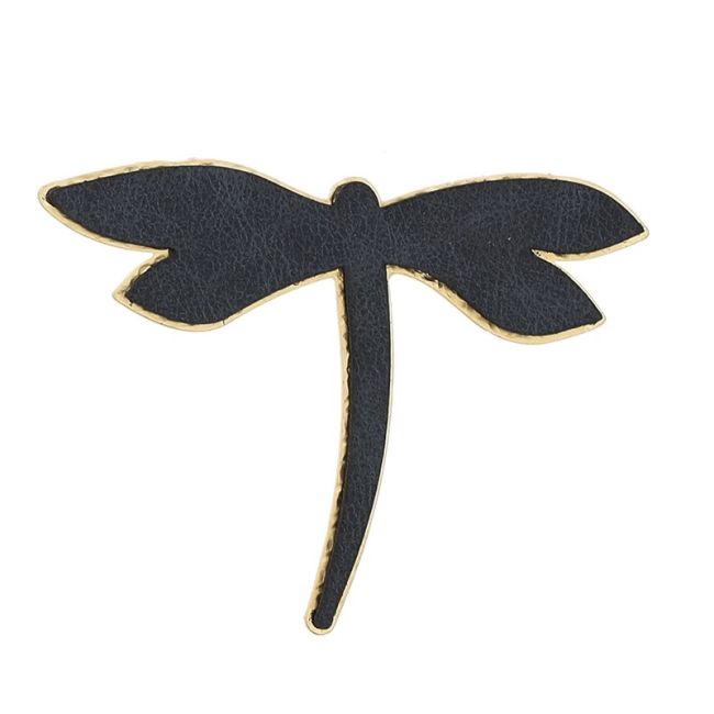 IMITATION LEATHER METAL DRAGONFLY BROOCH