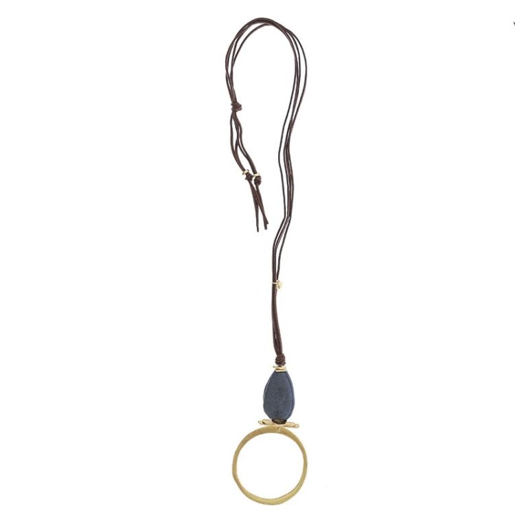 COLLAR LARGO COLGANTE ANILLA METAL