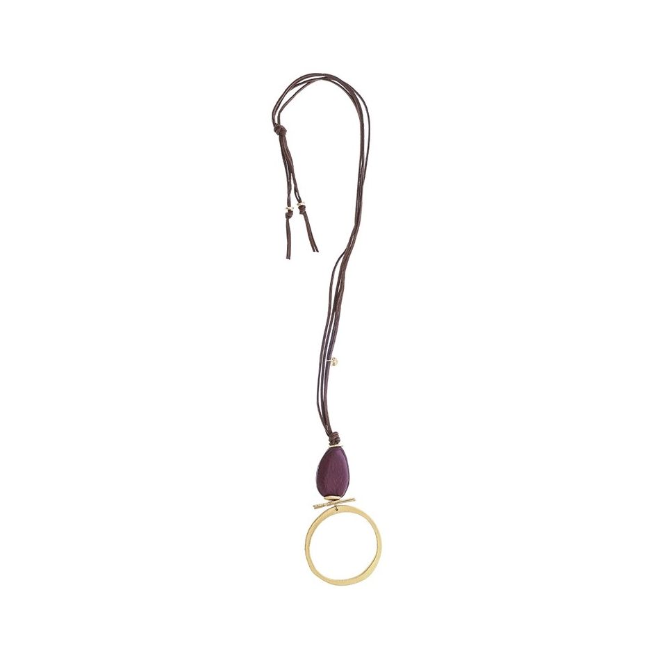 COLLAR LARGO COLGANTE ANILLA METAL