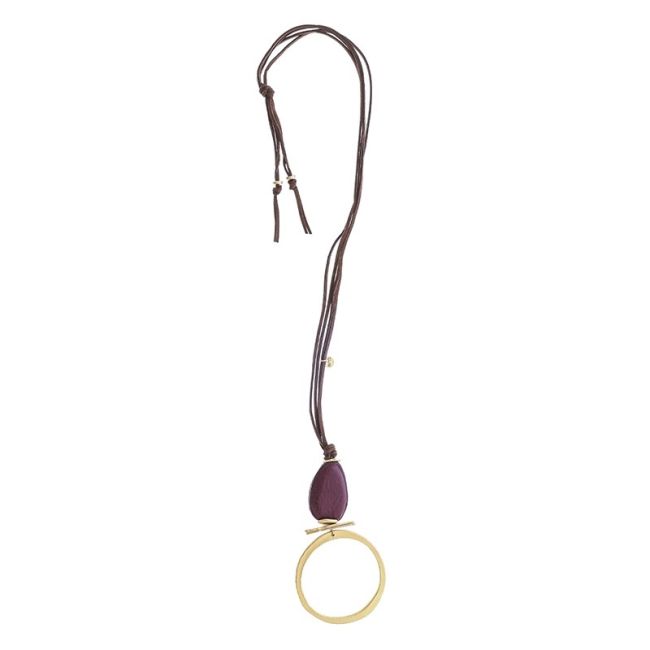 COLLAR LARGO COLGANTE ANILLA METAL