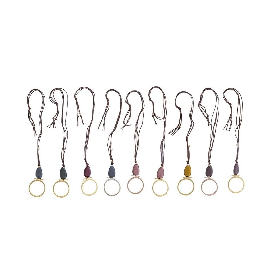 COLLAR LARGO COLGANTE ANILLA METAL