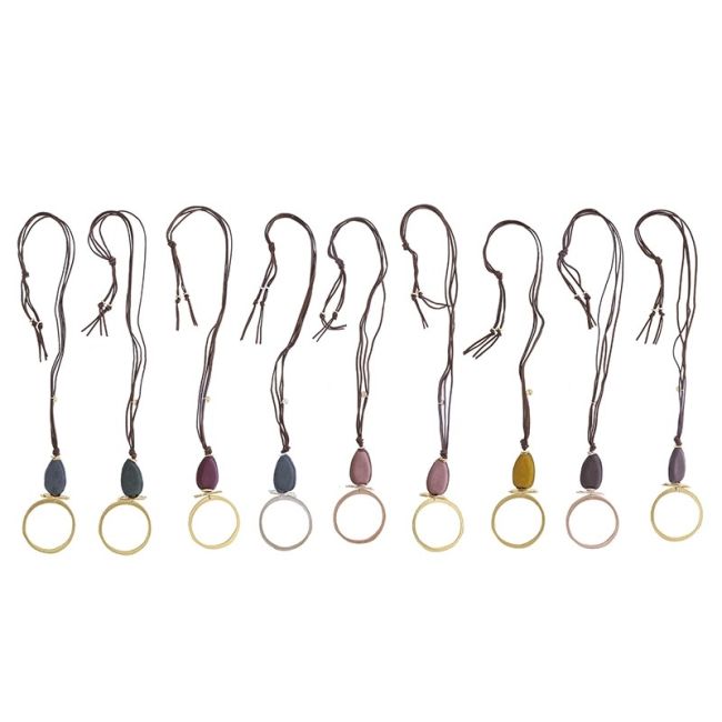 COLLAR LARGO COLGANTE ANILLA METAL