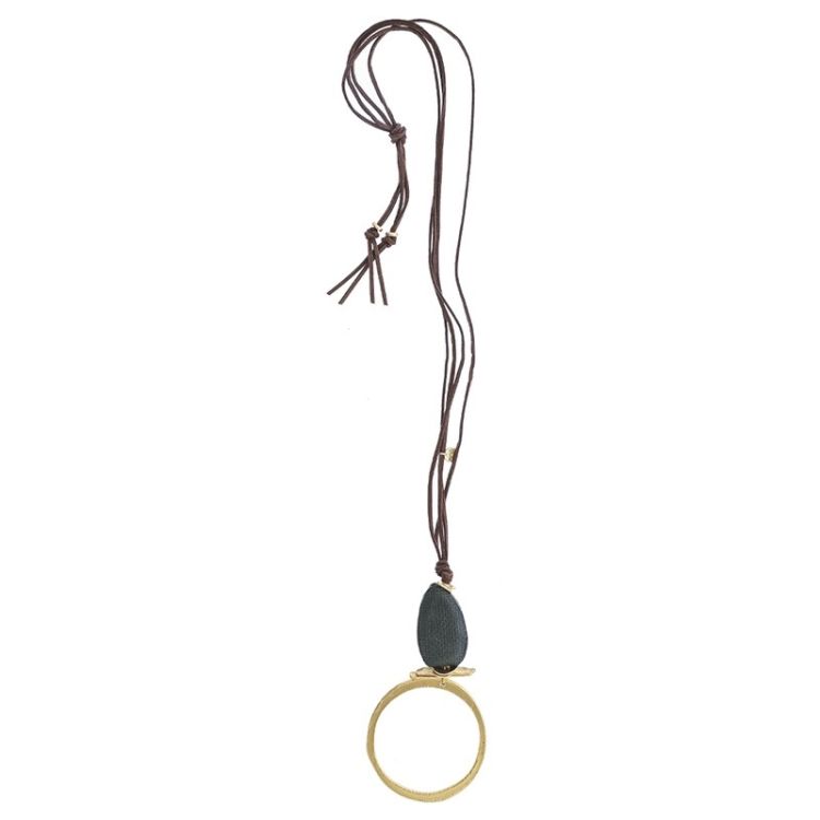 COLLAR LARGO COLGANTE ANILLA METAL 2