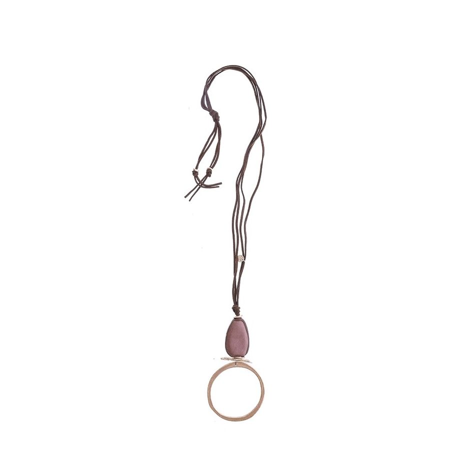 COLLAR LARGO COLGANTE ANILLA METAL