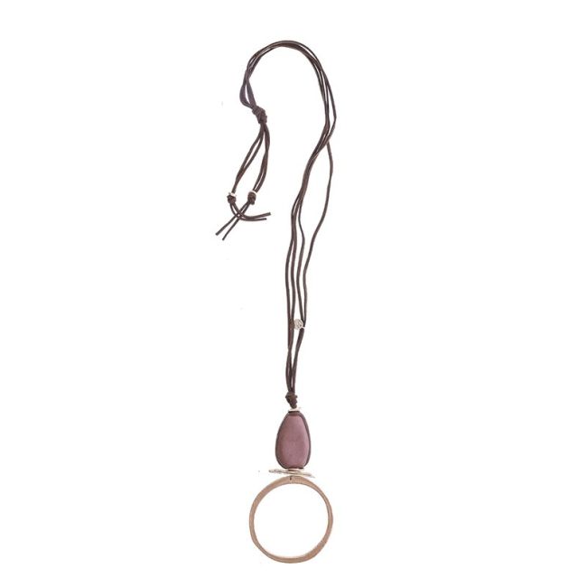 COLLAR LARGO COLGANTE ANILLA METAL