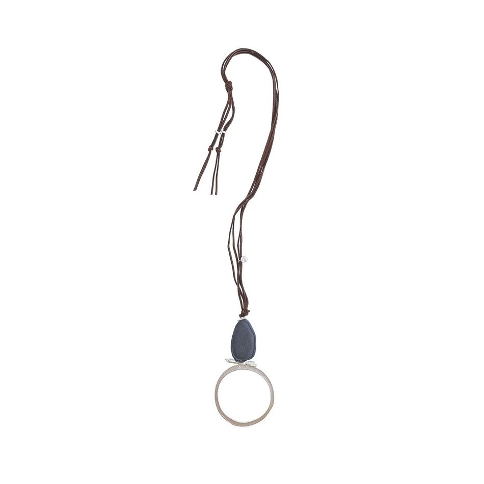 COLLAR LARGO COLGANTE ANILLA METAL