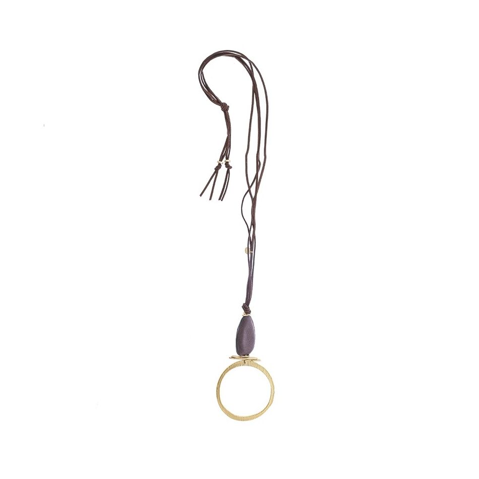 COLLAR LARGO COLGANTE ANILLA METAL