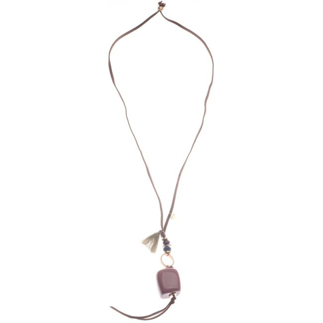LONG NECKLACE PENDANT WITH RESIN BEADS