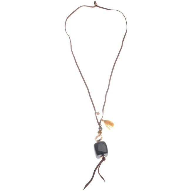 LONG NECKLACE PENDANT WITH RESIN BEADS